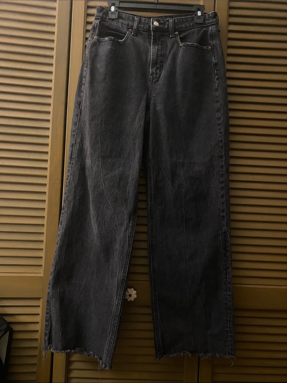 Old Navy Women's Boot-Cut Black Washed Jeans (Tall Curvy Fit)
